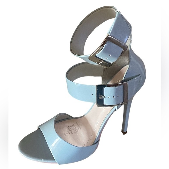 ANDREA Baby Blue Stiletto’s 4 1/2” Heel Double Ankle Strap Women’s Size 7 ECU - Picture 3 of 16
